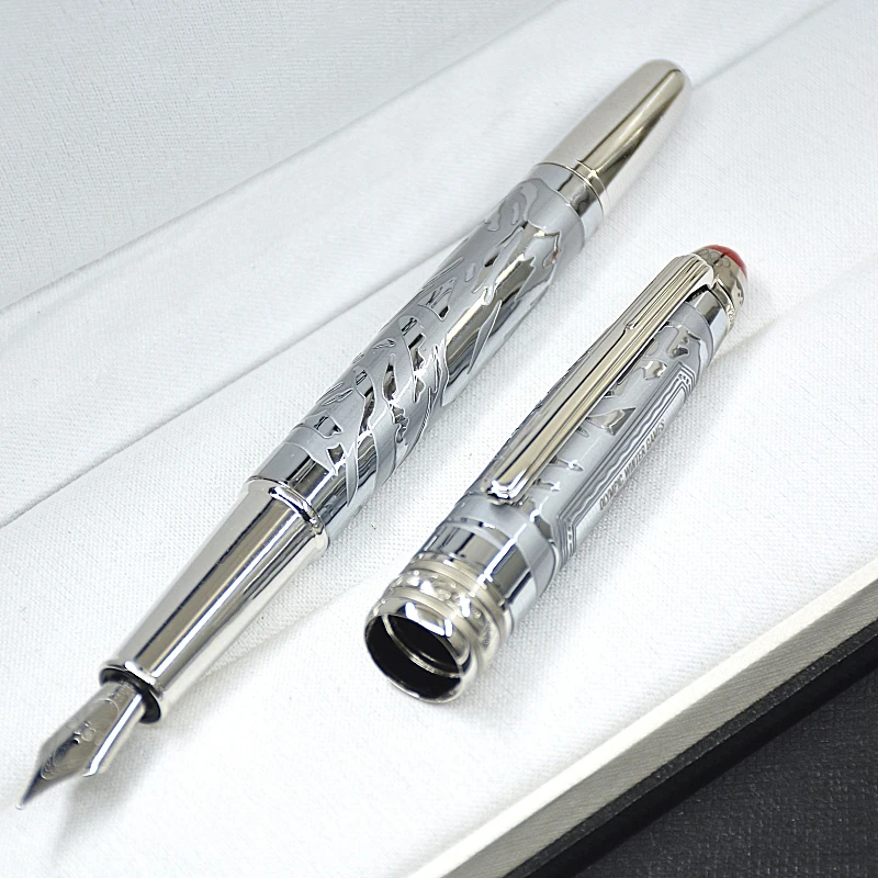 luxury Silver 163 MB ballpoint pen / Roller ball pen / Fountain pen business office stationery New Arrival ball pens Gift