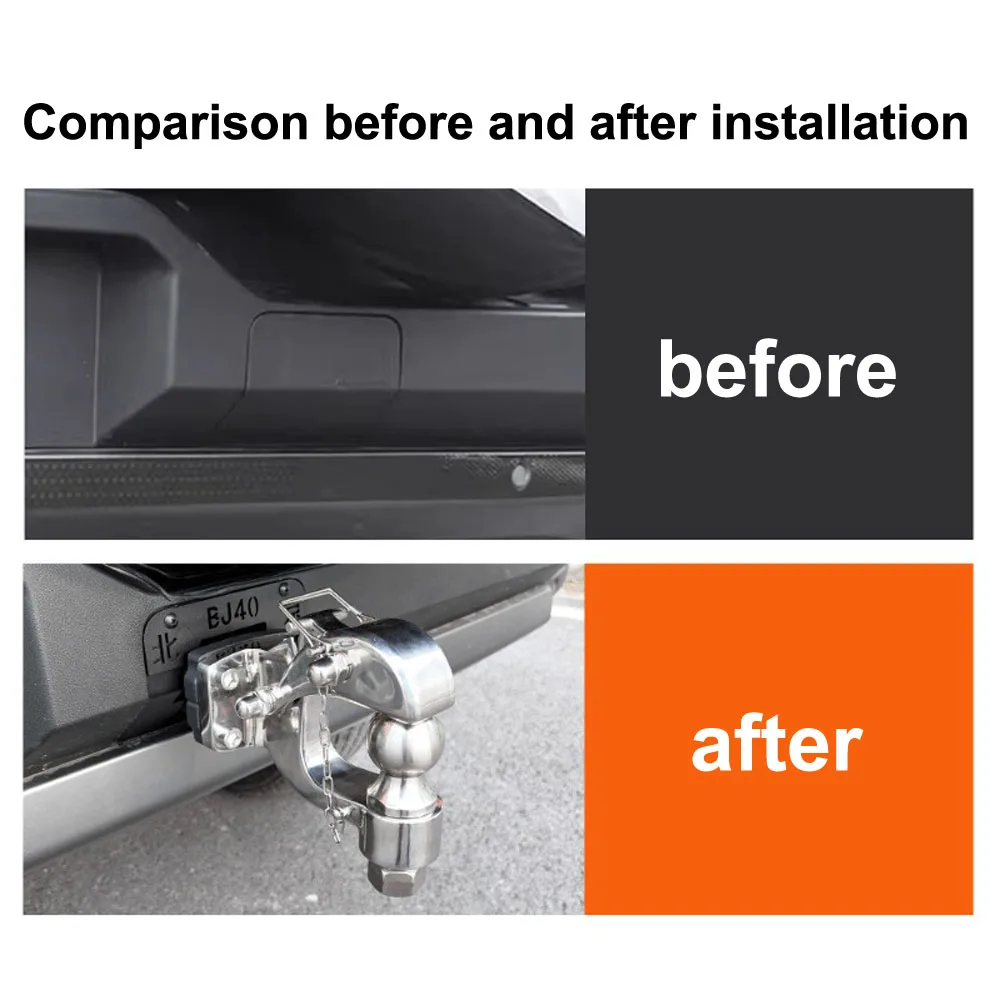 Fit For BAIC BJ40 2026 Tow Hook Automotive Products 304 stainless Steel Tiger Head Hook Traction Hook Collision Prevention