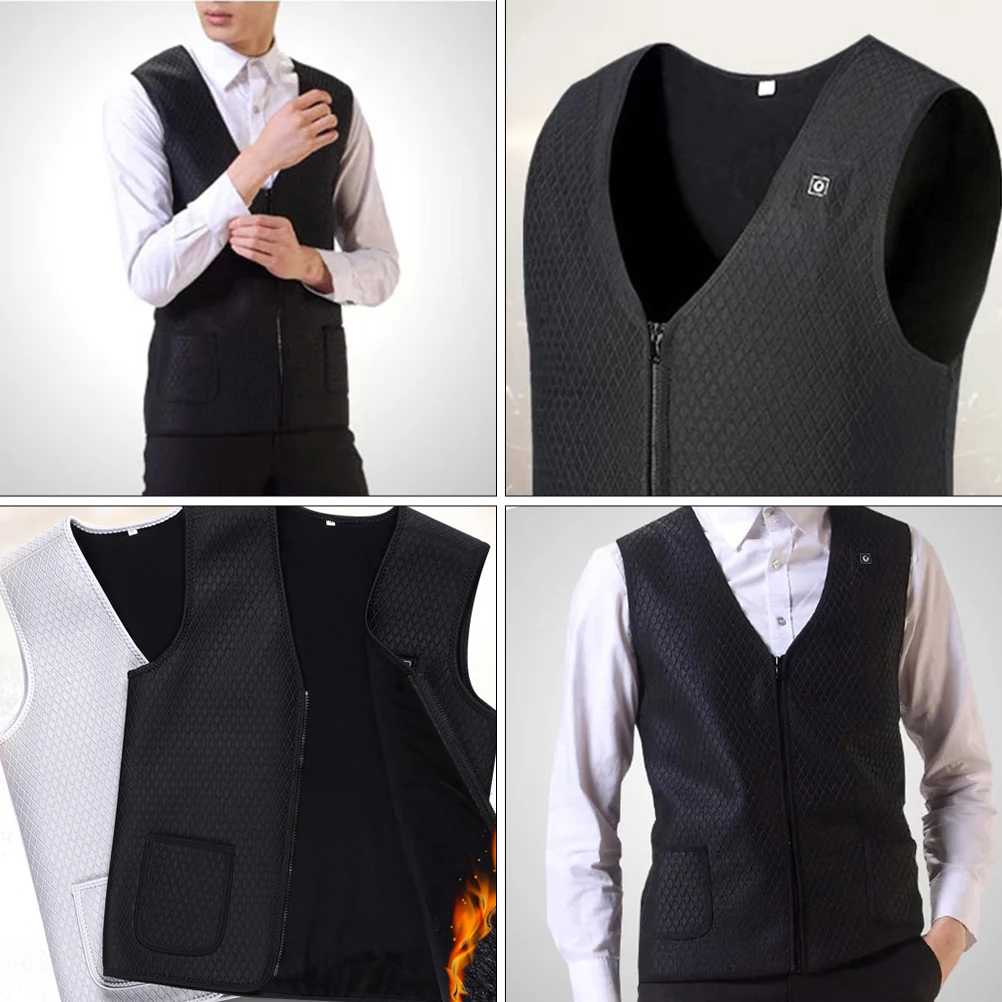 

Electric Heated Vest Women Men PVA Fiber Black Warmth Outdoor Camping Hiking Thermal Insulated Waterproof Carbon Filaments Heat