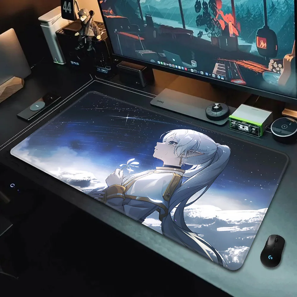 Hot Anime Frieren Mousepad HD Printing Computer Gamers Locking Edge Non-slip Mouse Pad XXL90x40cm Keyboard PC Desk Pad