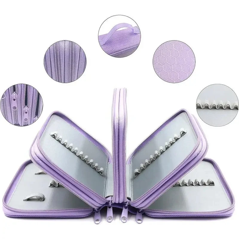 กล่องดินสอสี 72 ช่อง กล่องใส่ดินสอผ้าอ็อกซ์ฟอร์ด กระเป๋าใส่เครื่องเขียนนักเรียน ความจุขนาดใหญ่