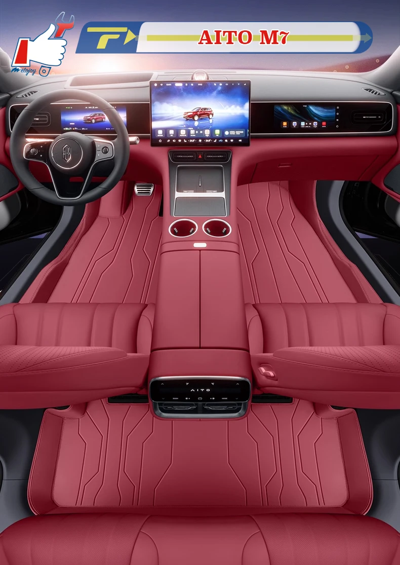 

Автомобильный напольный коврик с левым рулем для AITO M7 2022-2026, полностью окруженный коврик для ног, напольный ковер, водонепроницаемый коврик