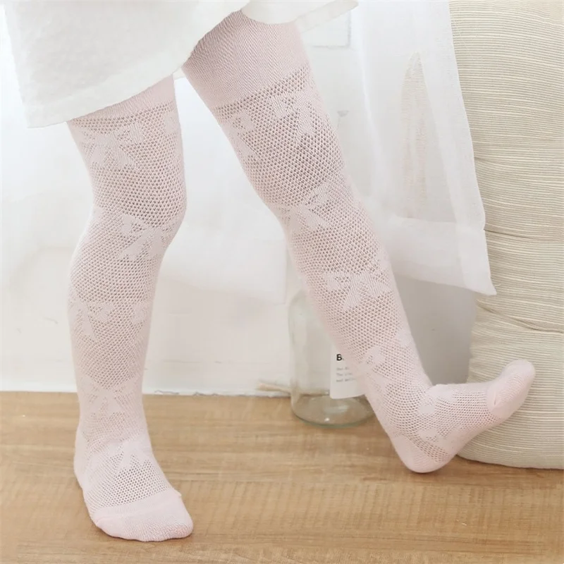 0-24Month Mesh Bow Infant Tights For Girls Cotton Newborn Baby Pantyhose Toddler Thin Soft Breathable Stockings Spring Summer