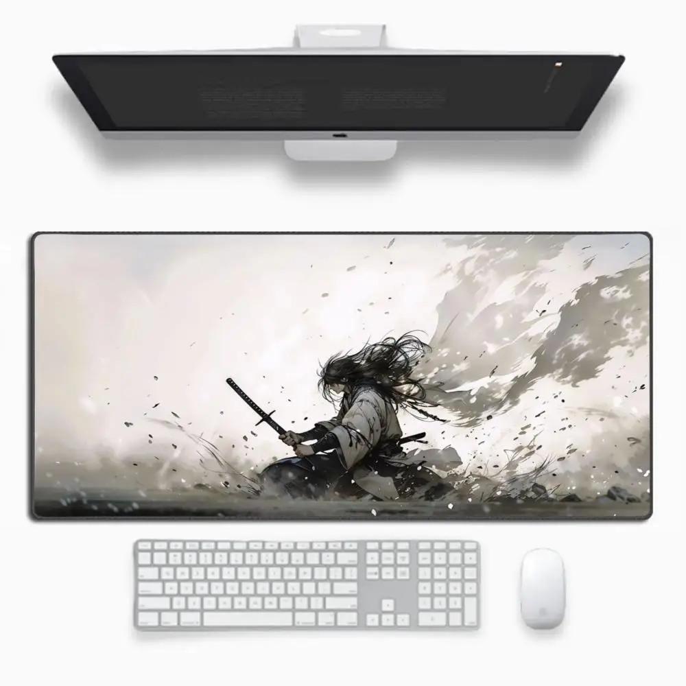 

Ink Art Warrior Mouse Pad Mouse Pad Large Computer Office Table Mats XXL Anti-slip HD Gaming Keyboard Mousepads Long Desk Mat