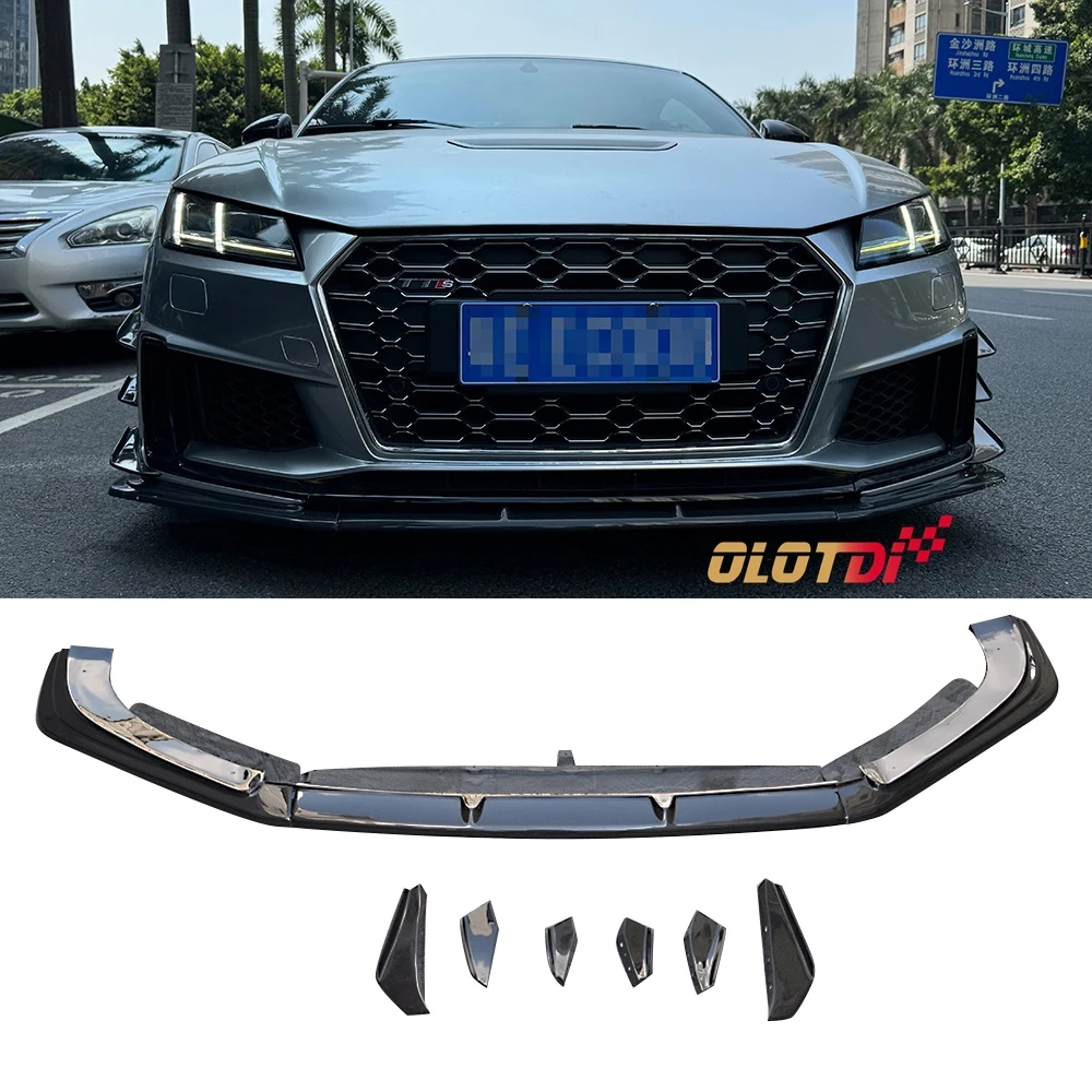 Carbon Fiber OTD Style Front Bumper Chin Lip Fins Spoiler Winglet Splitter Canards Trims