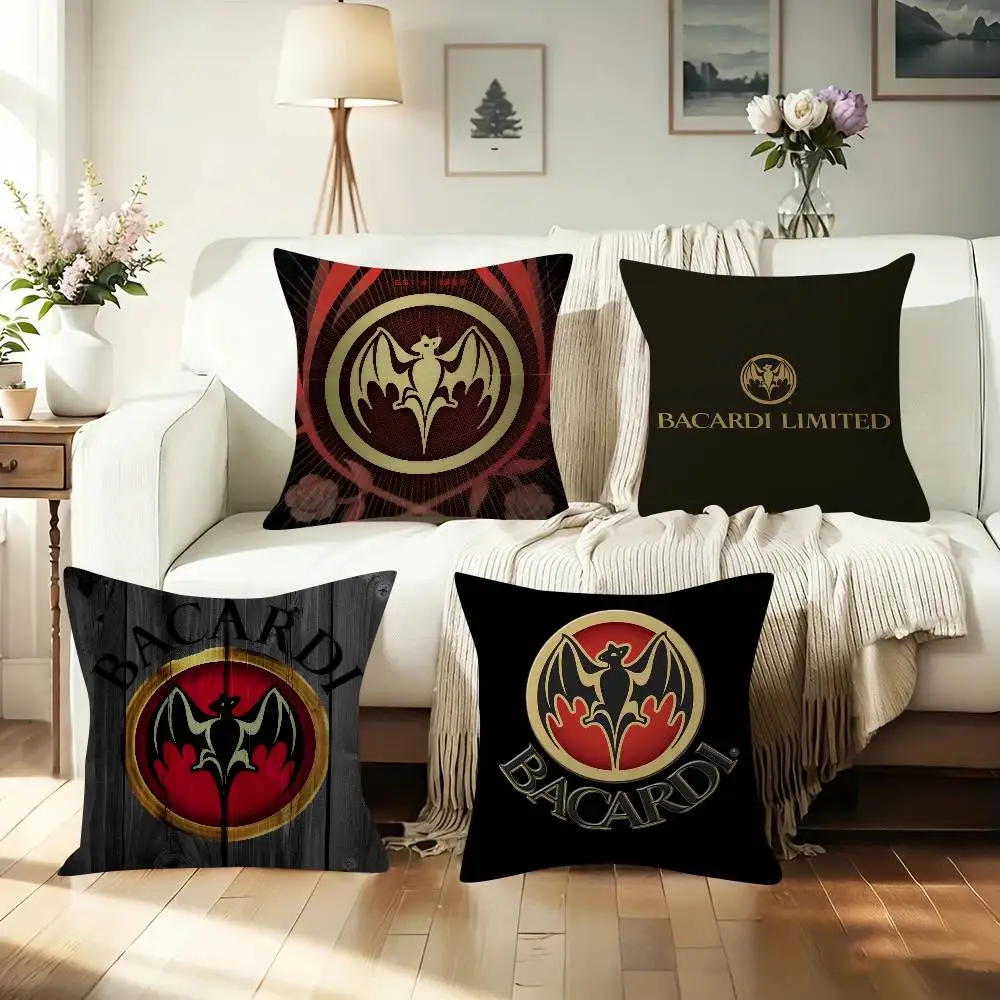 B-Bacardi Rum Vampire Bat  Personalized Pillow Dust Cover Bedroom Kids Party Decoration Pillowcase Birthday Children Gift
