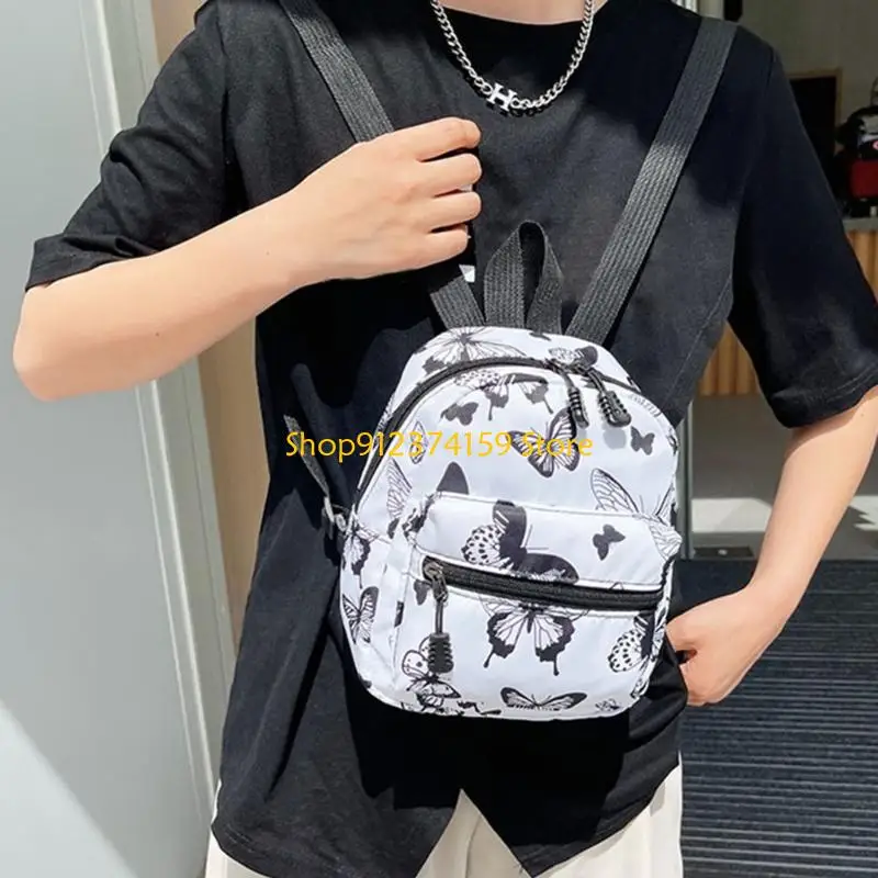 

G5AE Elegant Mini Daypack For Women Nylon Rucksack With Large Space School Bag Casual Backpack For Travel Daily Use