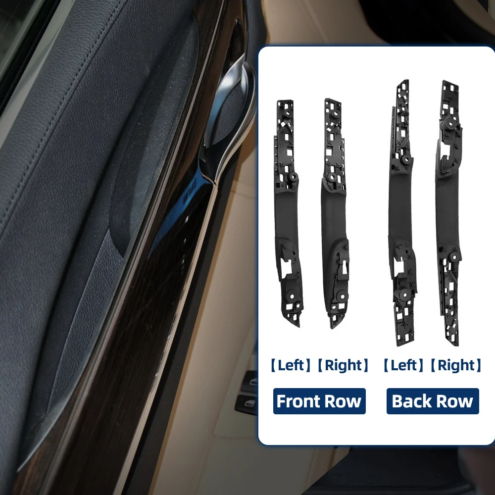 الباب الأمامي الداخلي مقبض داخلي سحب مسند الذراع الناقل الأسود لسيارات BMW 7 Series F01 F02 51419160851 أسود أمامي خلفي #4