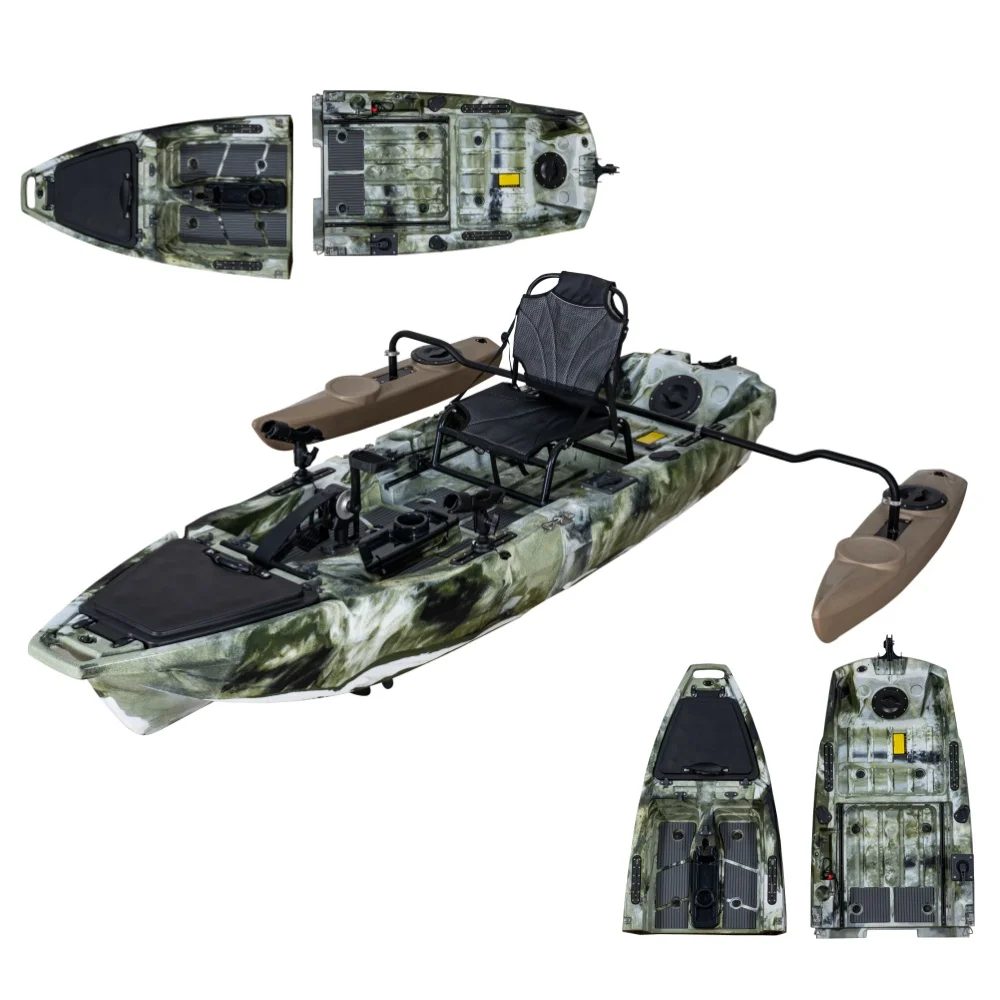 

Modular Pedal Fishing Kayak 2024 1 Seat Single Modular Kayak Detachable 2 Section Design 10FT Canoe/kayak for Lakes Rivers