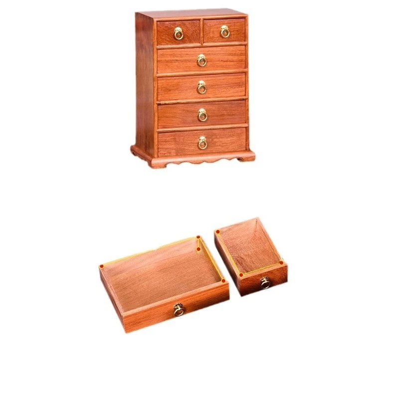 

Huali full single board six bucket cabinet, mortise and tenon structure tea cake storage box, mahogany handicrafts