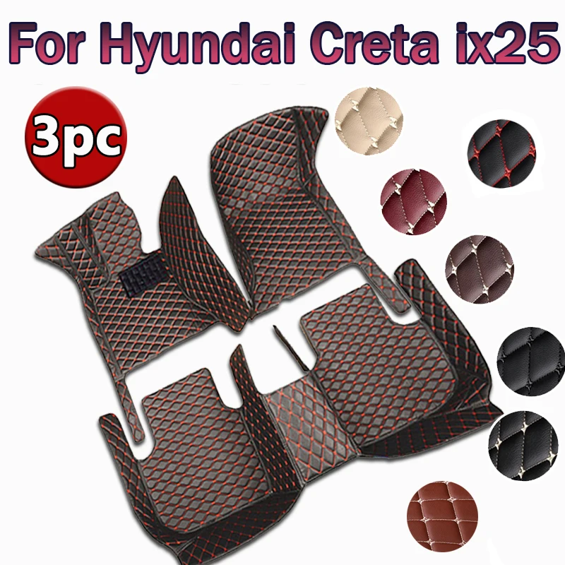 

Автомобильные коврики на заказ, автомобильные коврики для Hyundai Creta ix25 2020 2021 2022, автомобильные роскошные кожаные коврики с полным покрытием для мужчин и женщин