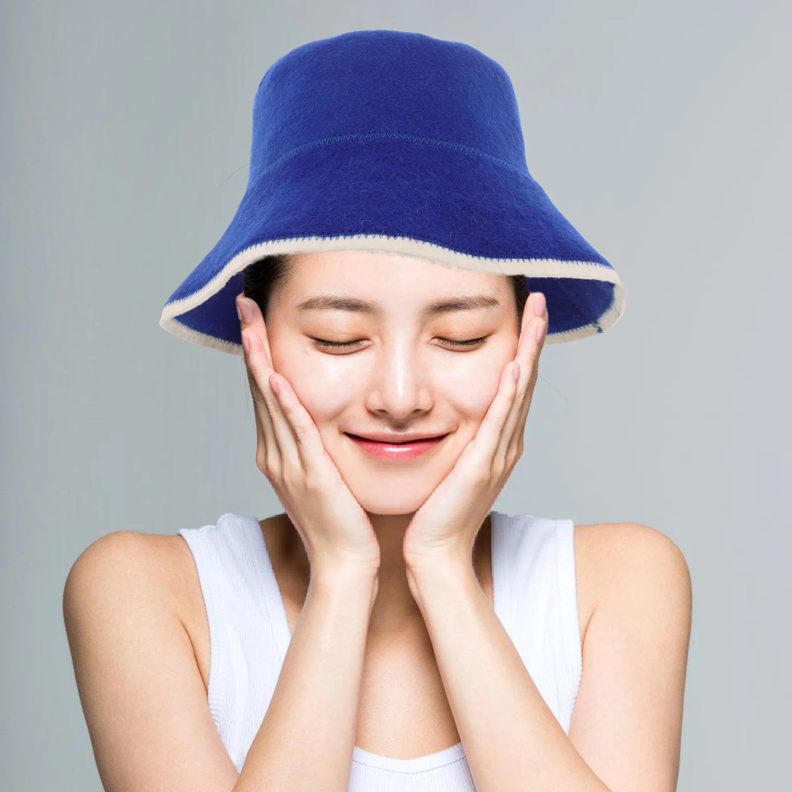 Felt Wool Sauna Hat Thickened Absorbent Bath Cap Russian Style Unisex Sauna Accessories Steam Room Spa Russian Hat