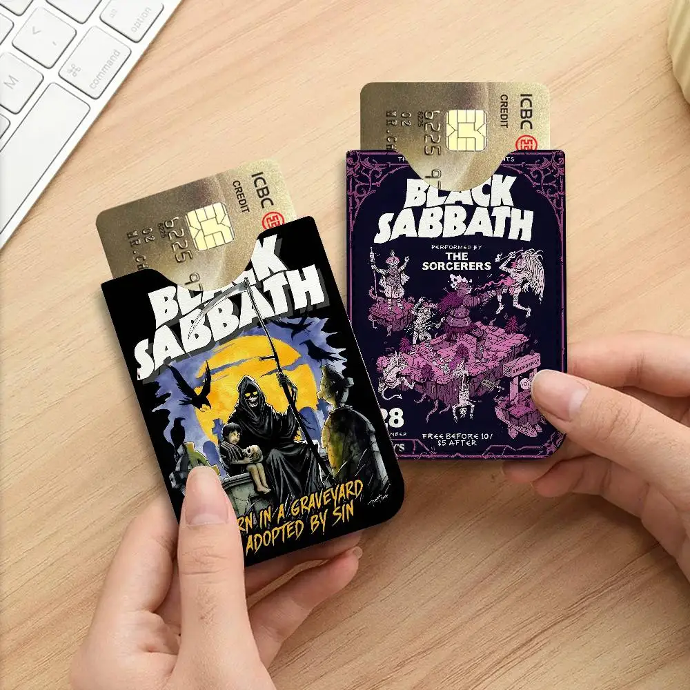 Music B-Black S-Sabbath Light and thin mini bag small and portable bus card protective leather case for men and women