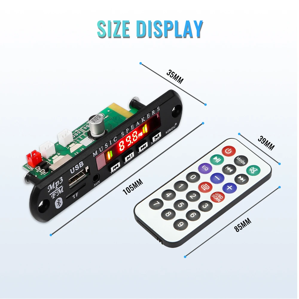 2*25W 50W Amplifier MP3 Player Decoder Board 12V 18V Wireless Bluetooth 5.0 Car Audio USB TF FM Radio Recording Call For Speaker