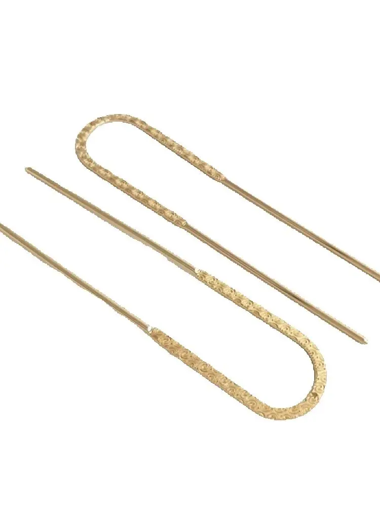 

14K Gold Plated Four teeth hair comb ancient style comb hairpin handmade diy headdress hanfu hair decoration material