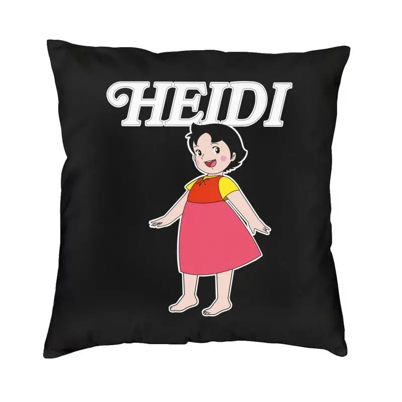 Alps Mountain Girl Happy Heidi Square Pillow Cover Home Decor Cushions Throw Pillow for Sofa Double-sided Printing