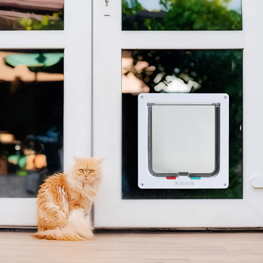 Dog Cat Kitten Flap Puppy Kitten Safety In&out Pet Door with 4 Way Security Lock Door Pet Doors and Sliding Door Safety Pet Door