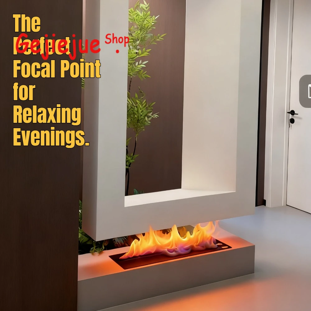 Chimenea inteligente moderna: tanque de 6 litros, 128 modos RGB, sin ventilación, sonido de llama realista, cerradura de seguridad para niños, perfecta para sala de estar
