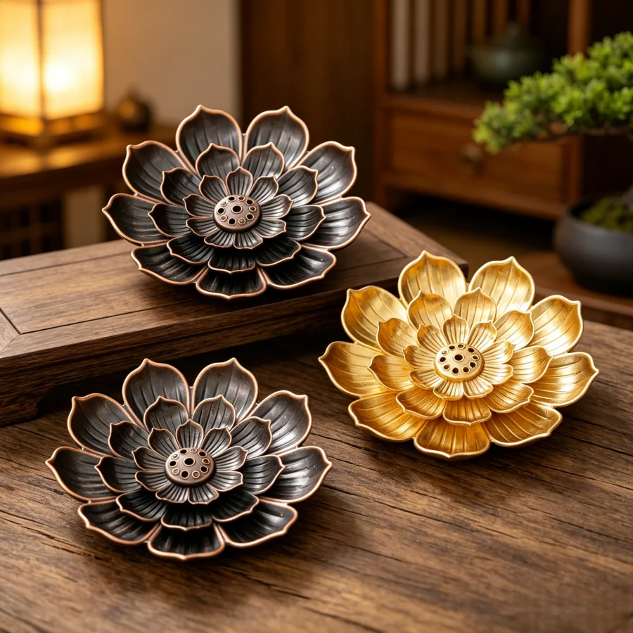1pcs Incense Burner Stand, Multi Layered lotus Flower Incense Burner, Aromatic Diffuser, Home Decor, Room Decor, Yoga Studio