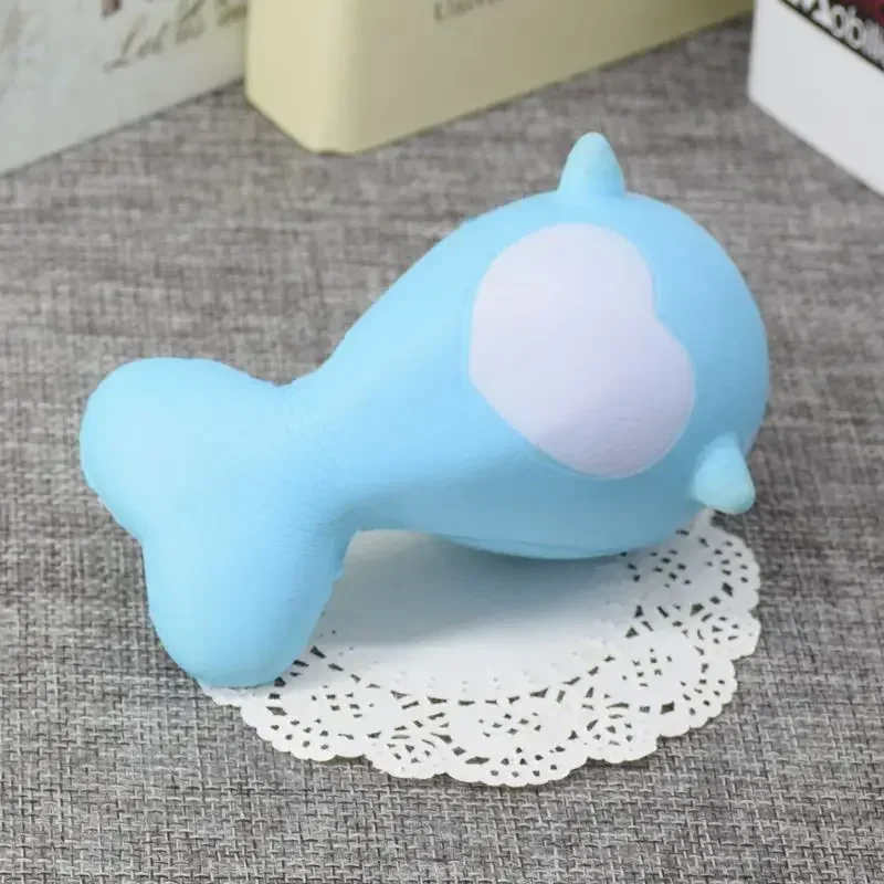 Squishy Narwhal Uni Whale Blue 11cm Slow Rising Cute Soft Collection Gift Decor Toy