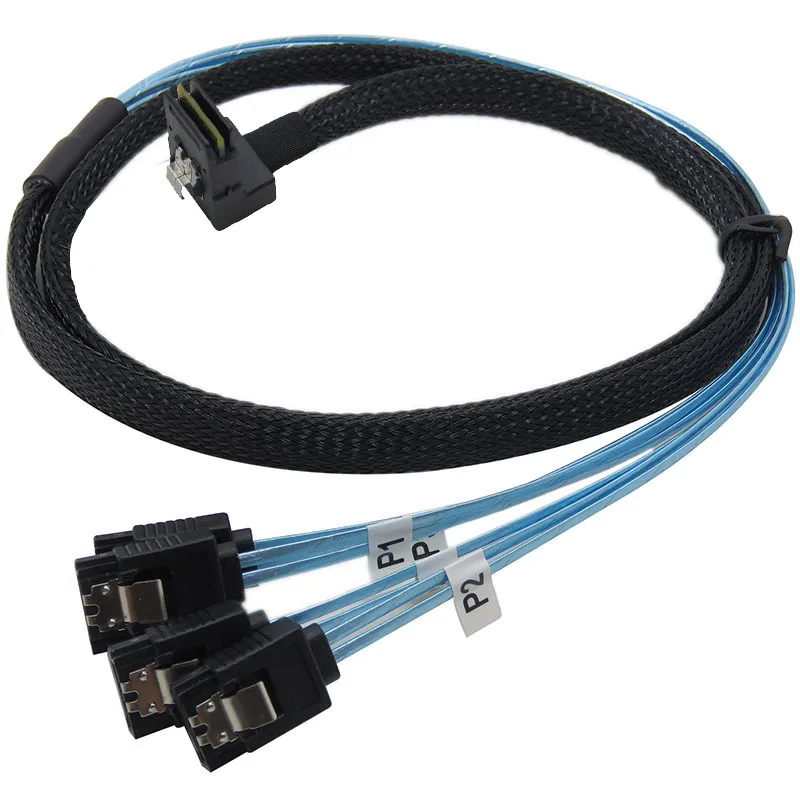 Mini SAS cable 36P 90 degree elbow SFF-8087 pair 4 * SATA server array card hard drive connection cable