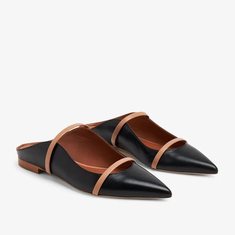 

European AndAmerican Minimalist Pointed Thin Strap Toe Cover Slippers for Women's Fashion,comfortable Flat Bottom Shopping Shoes