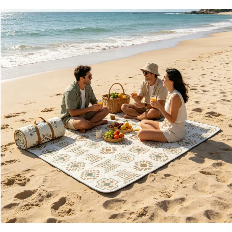 

Thick Outdoor Picnic Blanket 2x2M Aluminum Film Base Moisture Resistant Camping Mat