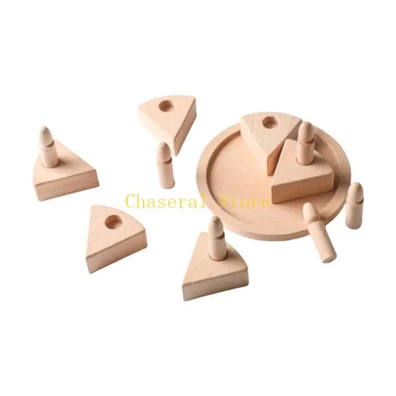 

E7CE Simulation Cake Toy Set Beech Natural and Safe Detachable Designs For 3-8Y Children Birthday Party Pretend Play Toy