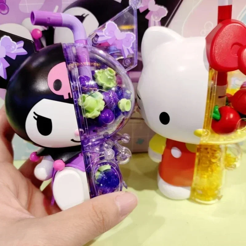 Sanrio Building Blocks Wonder Big Doll Bubble Soda My Melody Hello Kitty Kuromi Cinnamoroll Splicing Model Ornament Gift