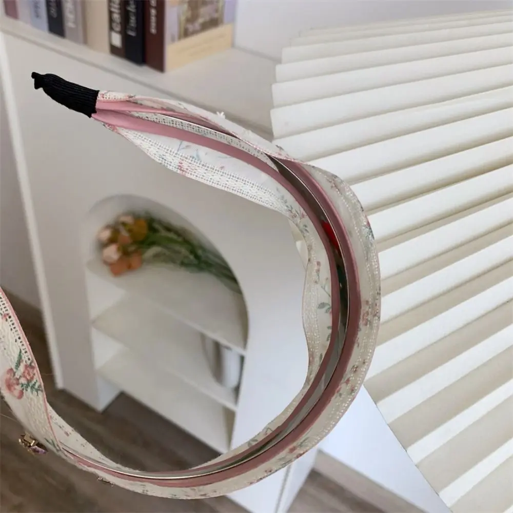 

Универсальная повязка на голову в корейском стиле с вышивкой и кружевом, широкие края, цветочный бант, резинка для волос, аксессуары для волос, волшебный ободок для волос, головной убор