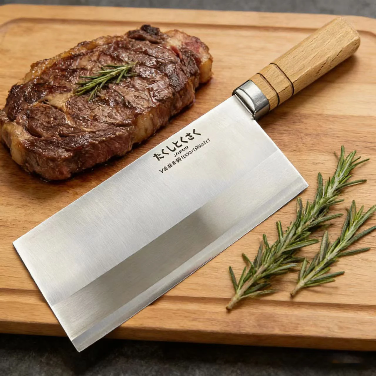 

7.7 Inch Chinese Chef Knife 3-layers Clad Steel 10Cr15CoMov Blade Wood Handle Slicing Vegetables Cleaver Meat Kitchen Knives