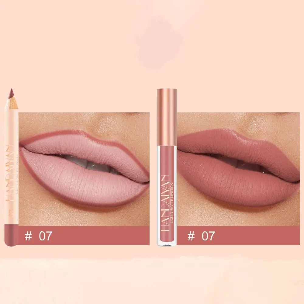 12 Farben matt Lip Liner wasserdicht Antihaft-Tasse nackt rosa Lippen tönung Lippen Kontur linie langlebige Lippenstift Stift Make-up-Tool