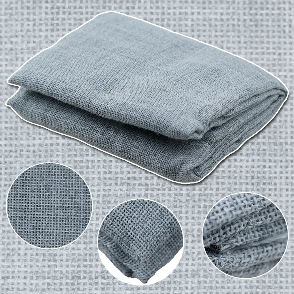 1x1 متر رمادي تلمم القماش فو الكتان النسيج الخام الصلبة الكتان النسيج DIY بها بنفسك السجاد ملحق الخياطة لكمة ل تلمم بندقية #2