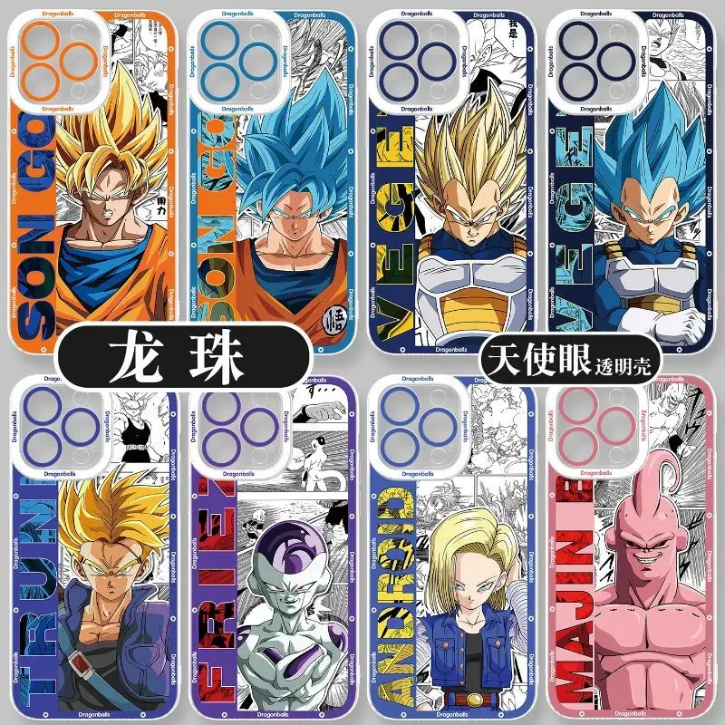 Funda 3D de Dragon Ball con Goku, Trunks y No. 18 para Apple iPhone 11, 12, 13, 14, 15, 16, 17 Pro Max Plus Air, con diseño de Buu, Freeza y Super Saiyan