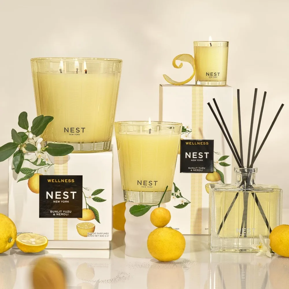 شمعة معطرة بثلاث فتحات، رائحة Sunlit Yuzu & Neroli، 21.2 أونصة، وقت حرق 100 ساعة، حاوية زجاجية قابلة لإعادة الاستخدام، رائحة طويلة الأمد #6