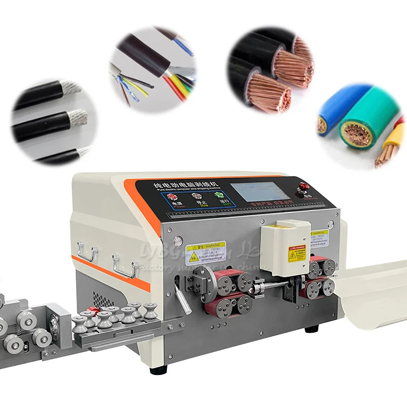 LY-850F Touch Screen Auto High Precision Electric Thick Wire Stripping Machine Customized Peeling Length Front 0-500mm in 50mm²