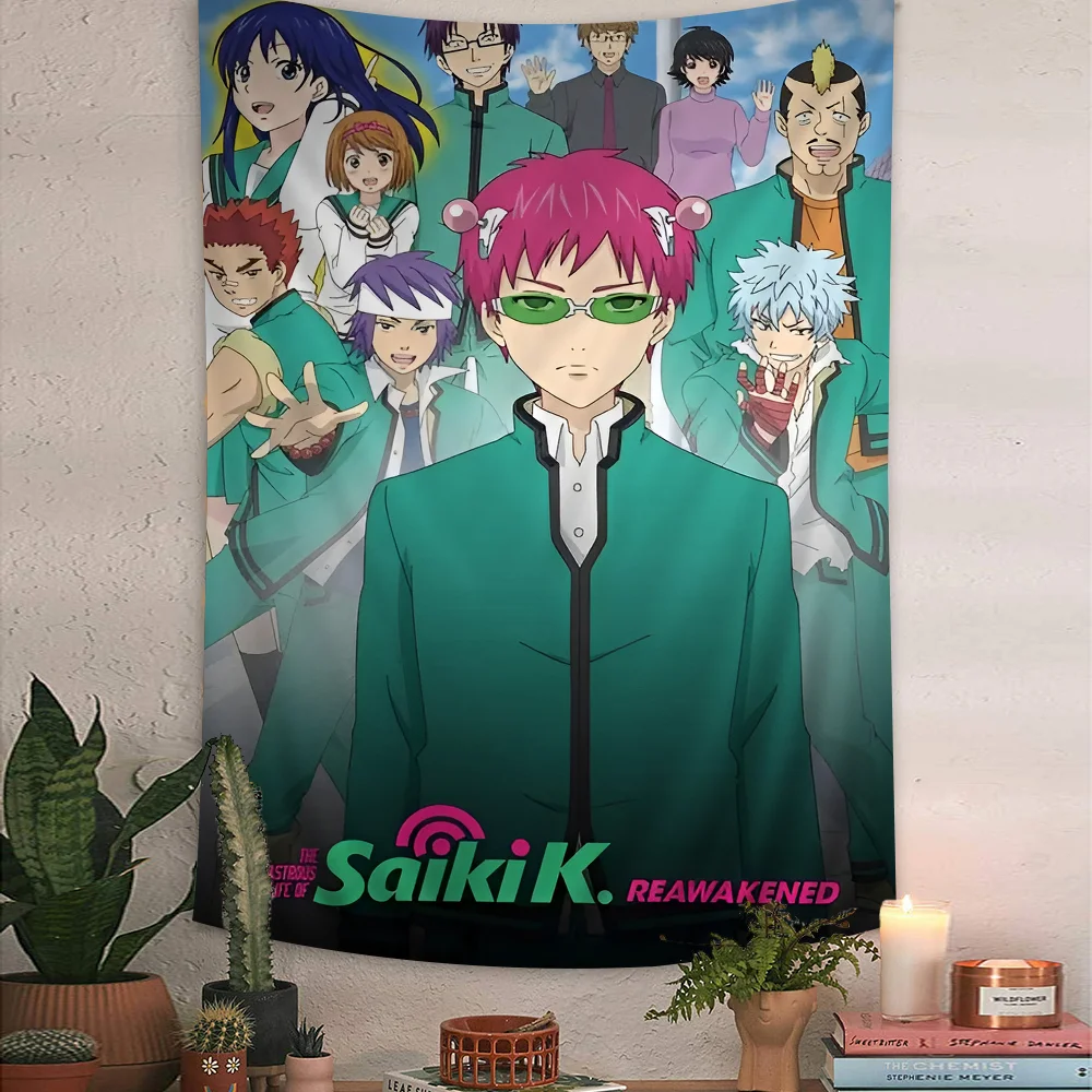 Japanese Anime Saiki K Disasterus Life Cartoon Tapestry Bohemian Wall Tapestries Mandala Wall Hanging Sheets