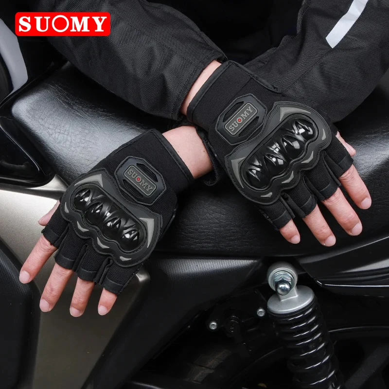 SUOMY Summer Motorcycle Gloves Sports Cycling Gloves Half Finger Men Women MTB Bike Gloves Riding Motorbike Bicycle Gloves