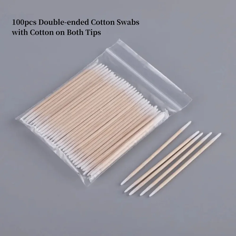 100/300/500 Nagels Houten Tip Katoen Stok Knoppen Wegwerp Ultra-Detail Corrector Nagellak Remover Schone Sticks manicure Gereedschap - afbeelding 1