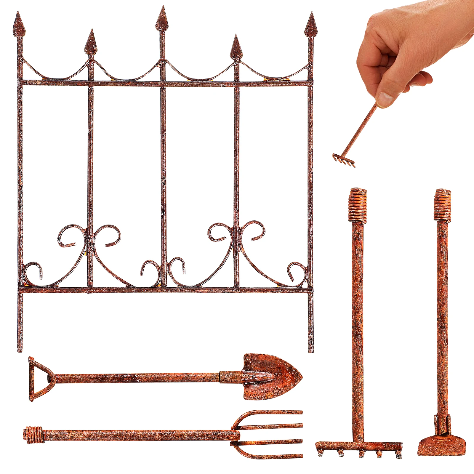 

5Pcs Miniature Garden Tools Set Premium Quality Style Rustic Decor for Landscaping DIY Sand Table