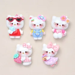 10 Pcs New Lovely Cartoon Bow Animal Kittens Series Resin Scrapbook Diy Jewellery Hairpin Accessories Decorate A17
