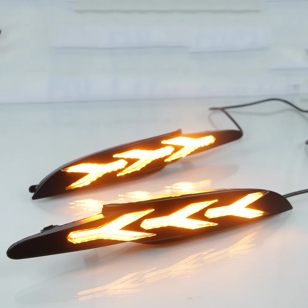 New Design Auto Daytime Running Light LED DRL Front Fog Light Head Fog Lamp Two Color Upgrade Accessories For MAZDA 3 2018