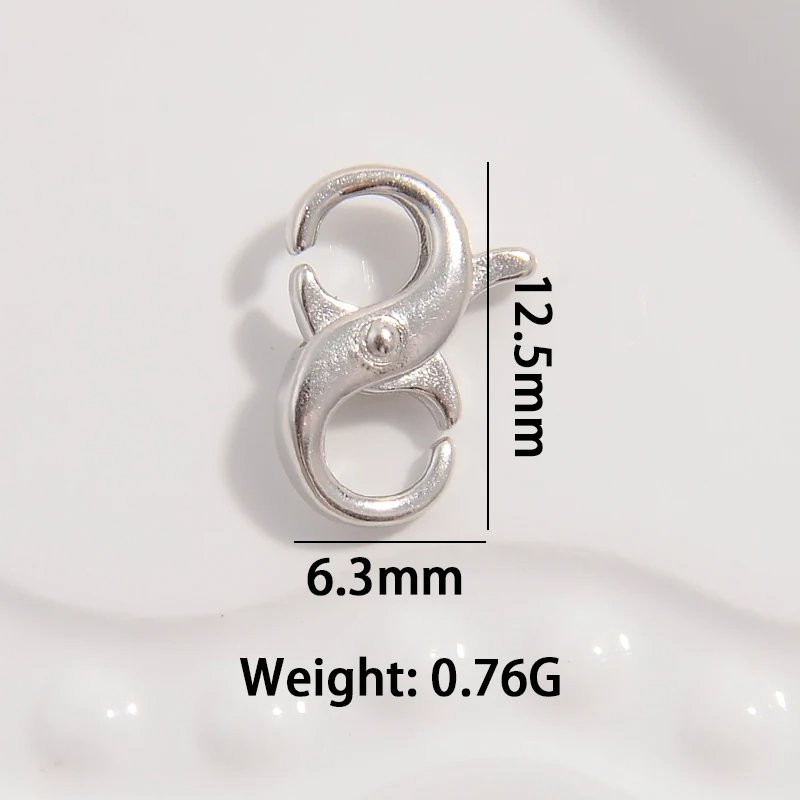 925 Sterling Silver Figure Eight Closure Clasps Necklace Bracelet End Spring Clip Clasp Jewelry Making Accessories SK61