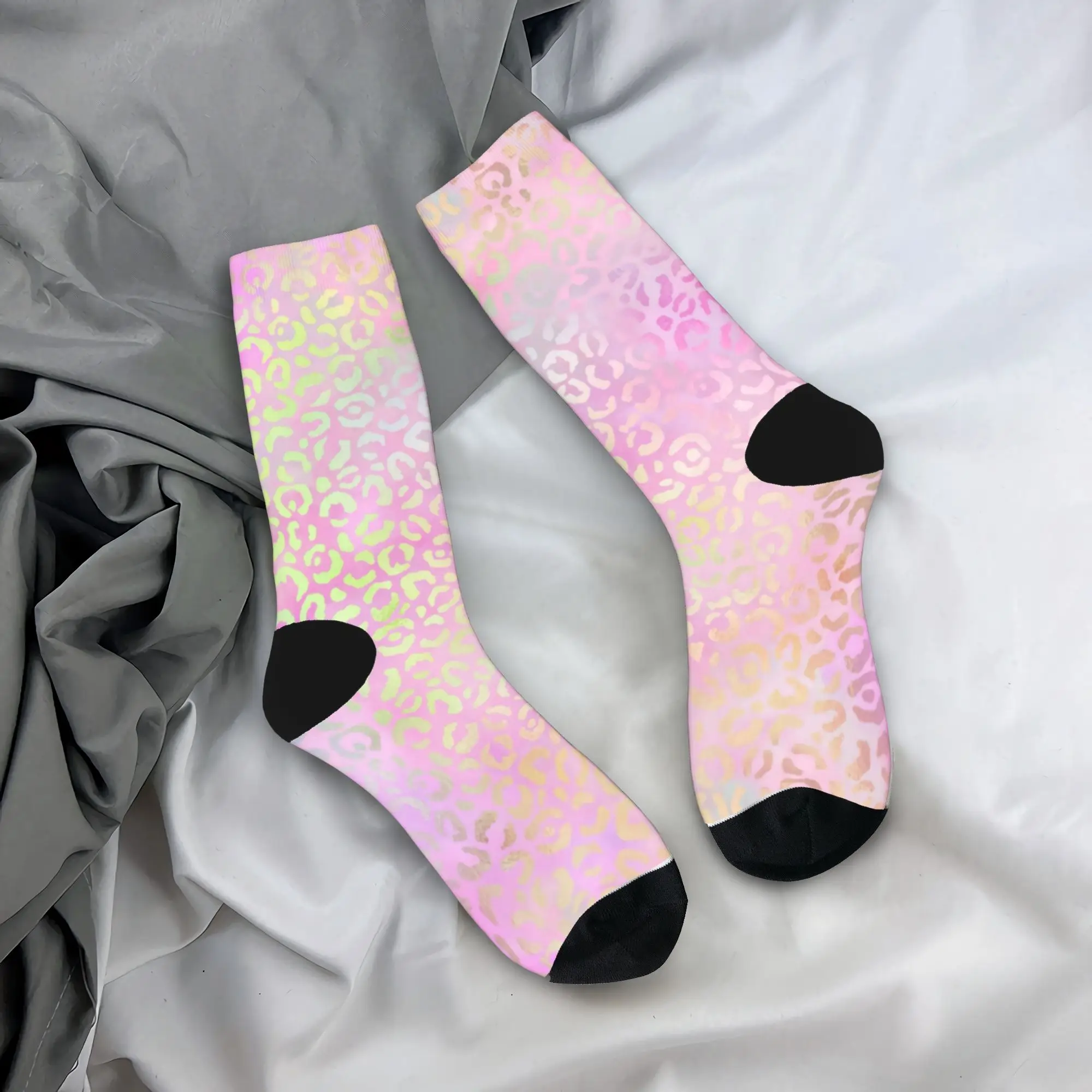 

Носки с дизайном «Радужный леопард», модные мужские удобные носки для занятий спортом на открытом воздухе, осенние противоскользящие носки