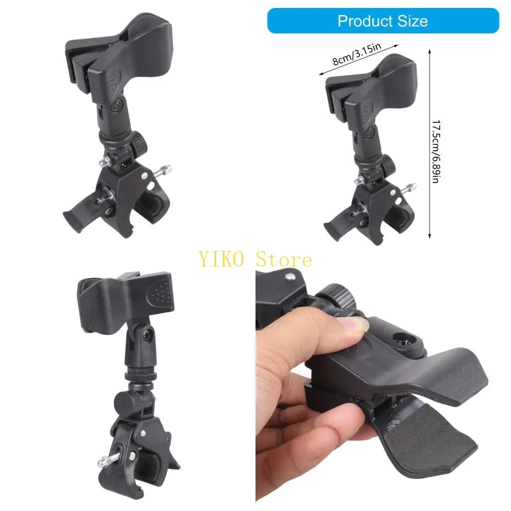 K32C Heavy Duty Microphone Clamp Mount With Safety Lock Design Supports 16mm To 40mm Tubes For Reliable Performances