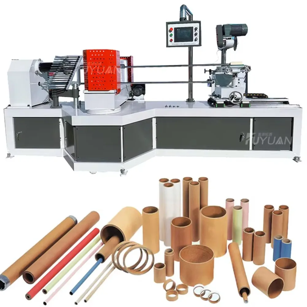 Small Automatic Cardboard Tube Cutting Machine Spiral Paper Core Tube Making Machine for Sale