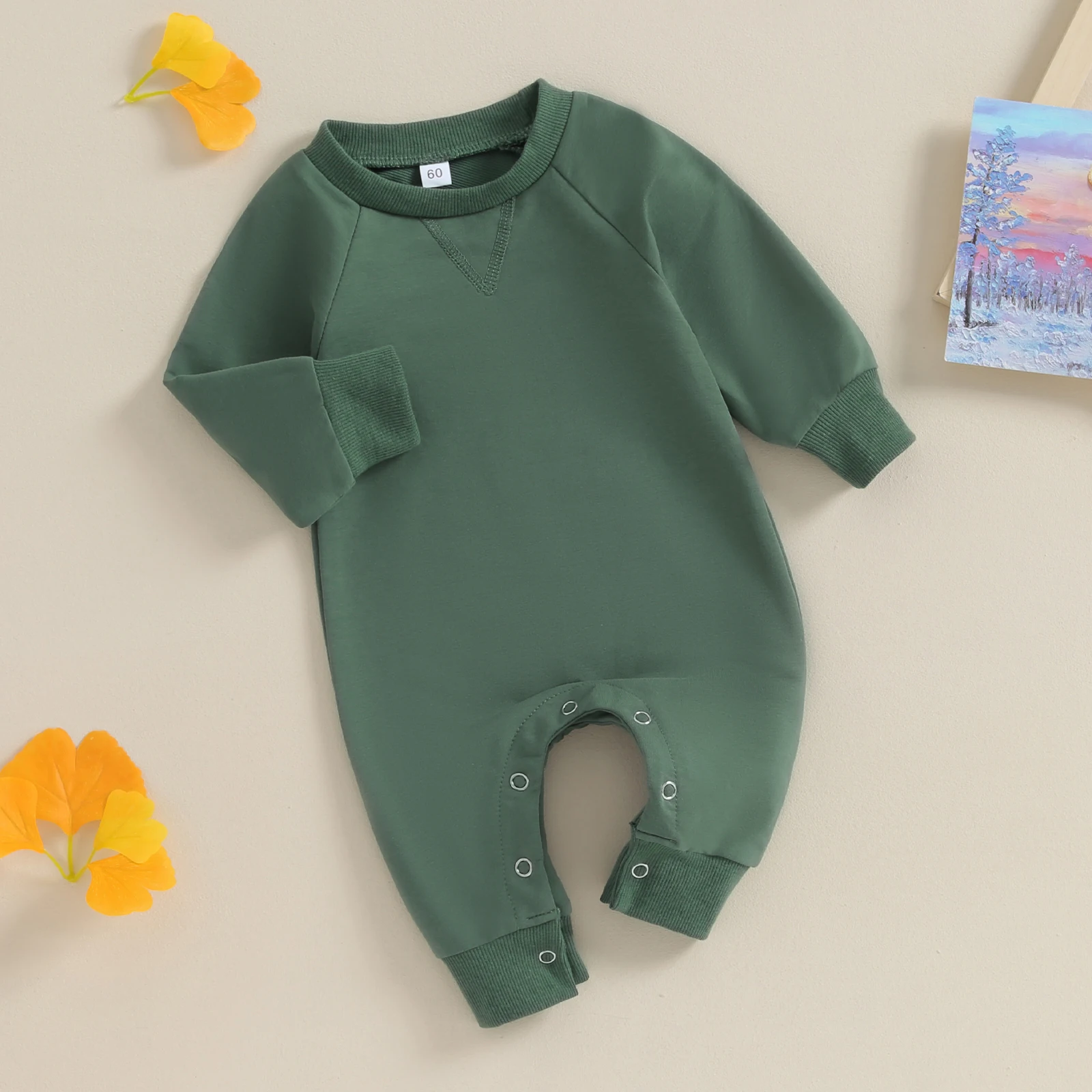 2023 Baby Casual Sweatshirt Jumpsuit Bubbles Long Sleeve Crew Neck Solid Color Romper Autumn Spring Boys Girls Overalls