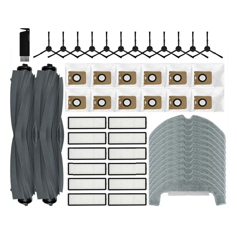 อะไหล่เปลี่ยนใช้ได้กับเครื่องดูดฝุ่นหุ่นยนต์ Dreame D10S Plus แปรงถูถุงหูรูดเศษผ้า HEPA