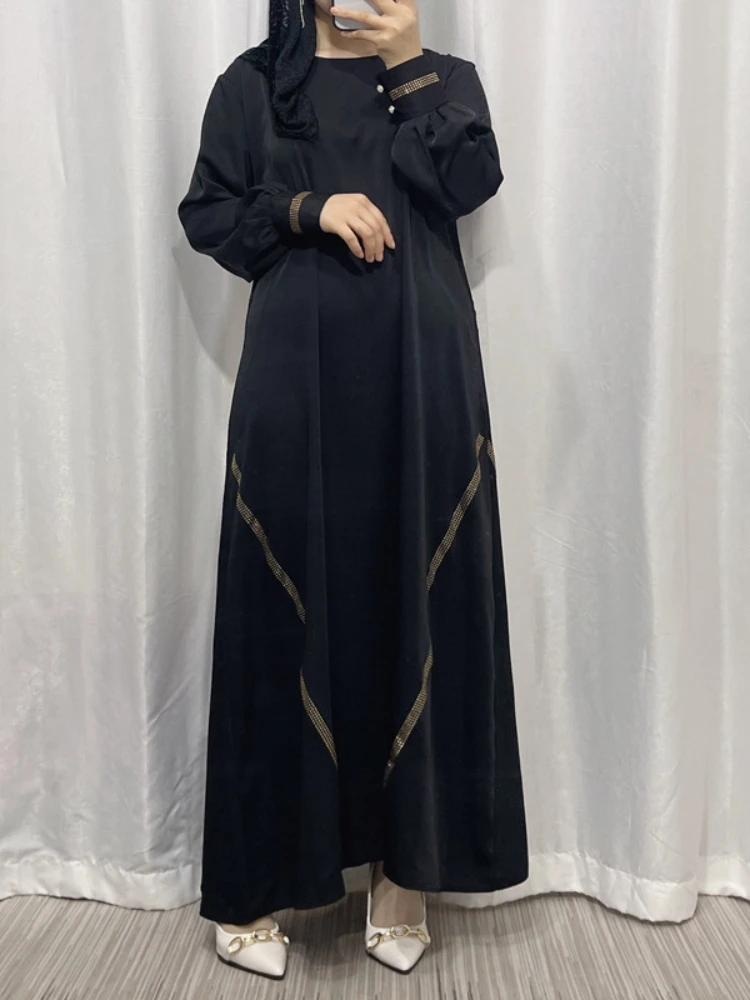 Dresses Eid Muslim Women Loose Lace Up Dress Abaya Party Ramadan Abayas Caftan Kaftan Elegant Vestidos Dubai Middle Turkey