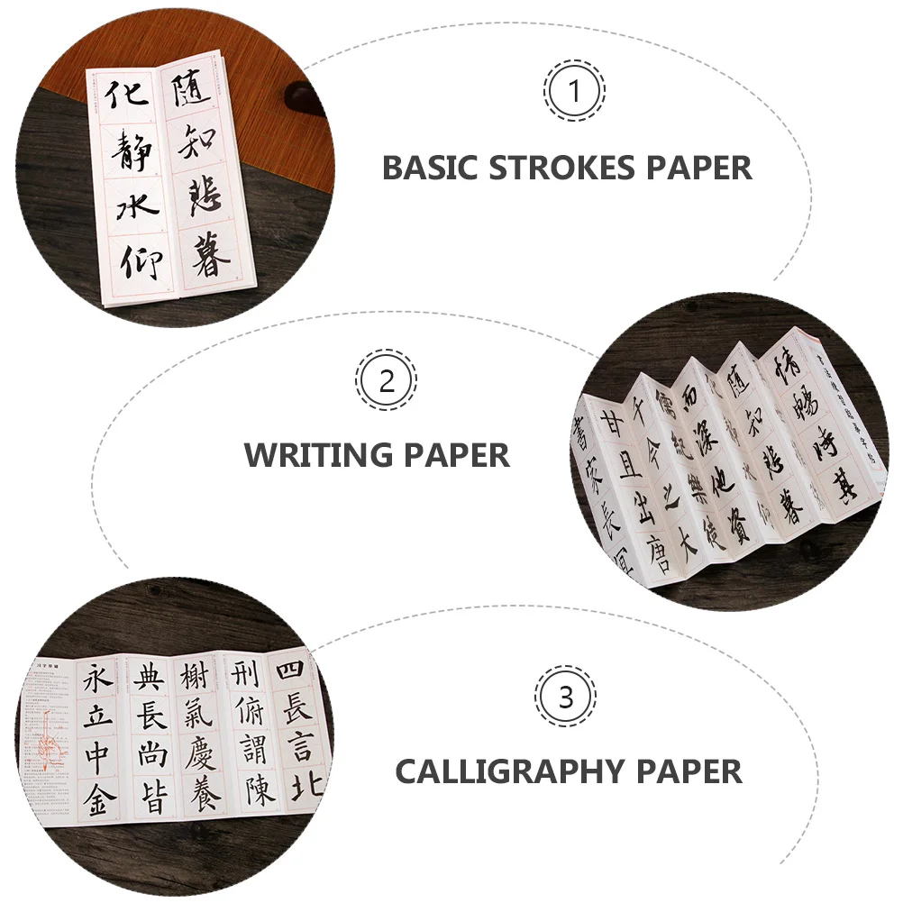 

4Pcs Chinese Calligraphy Copybook Premium Thickness Not Easy to Fade Practice Basic Strokes Brush Exercises Writing Paper